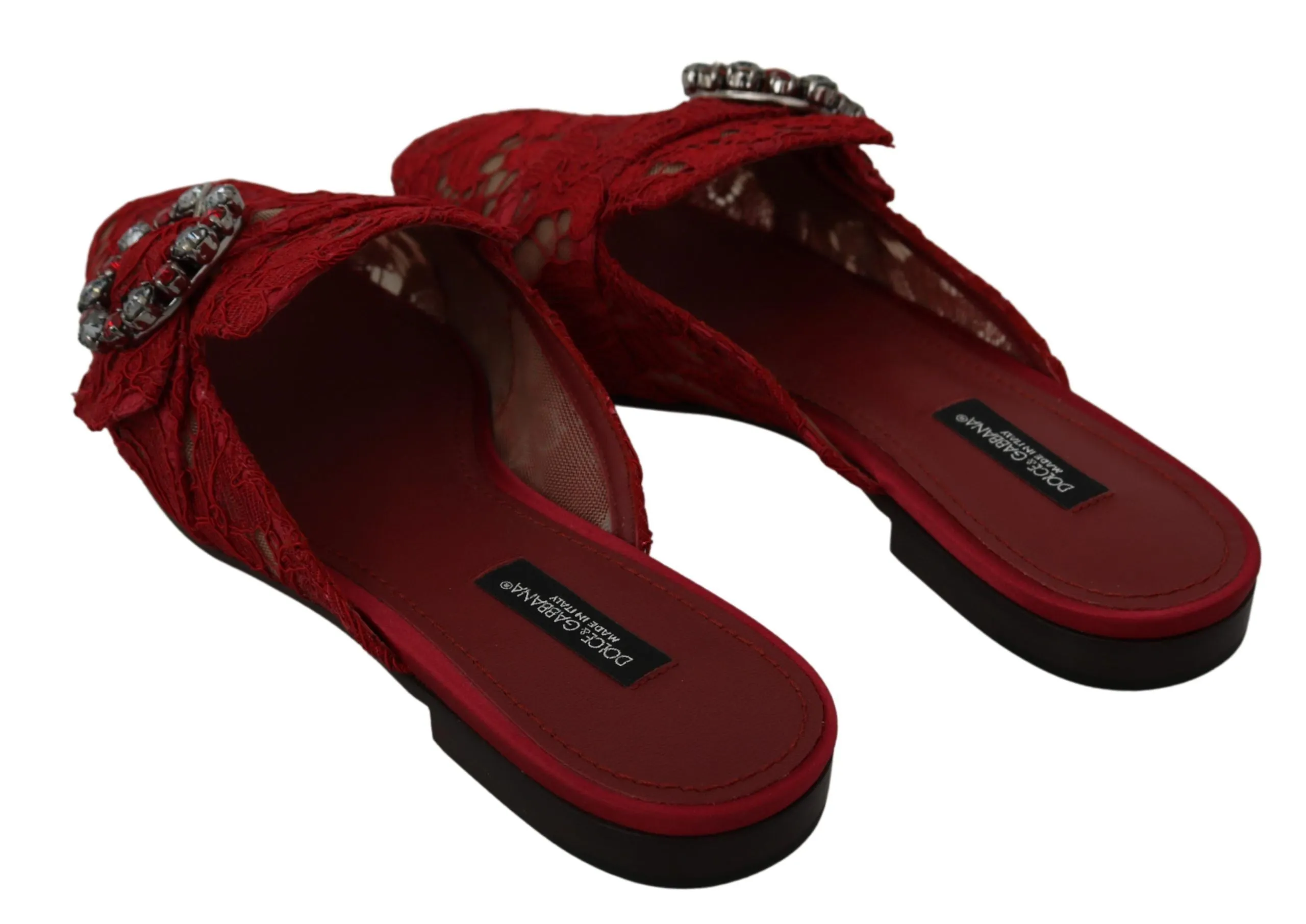 Radiant Red Slide Flats with Crystal Embellishments sold by Louxly product image thumbnail 4