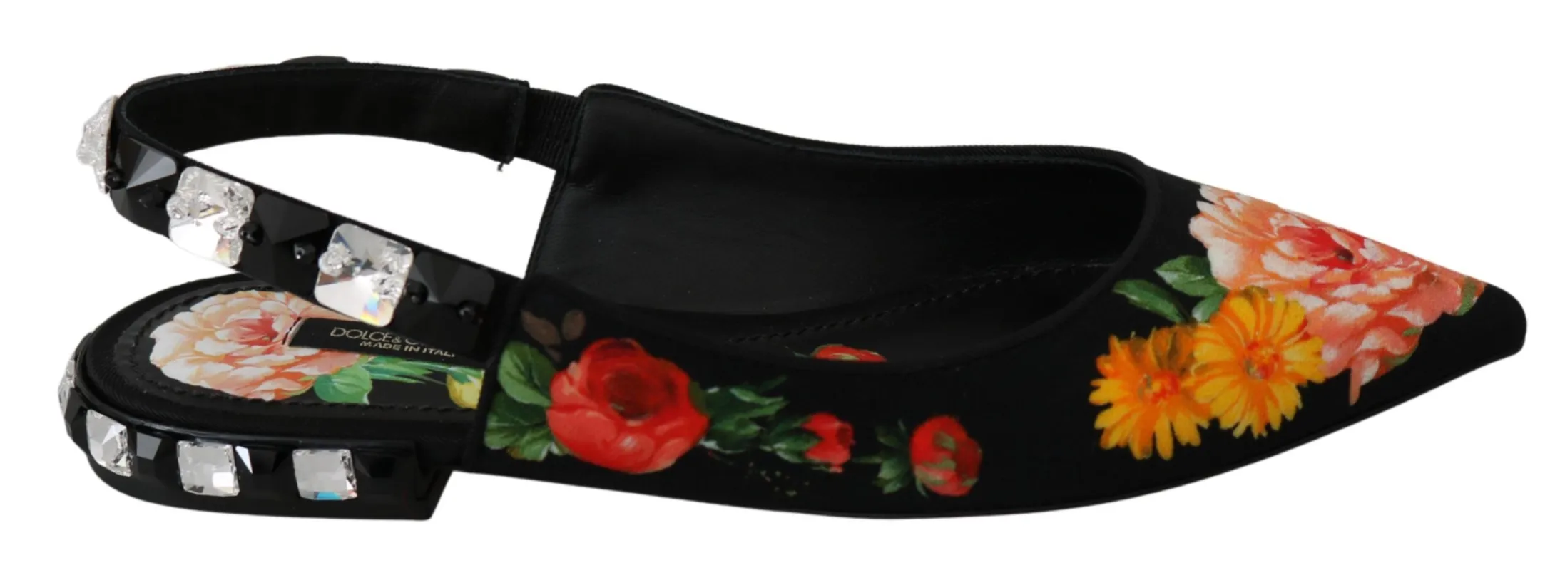 Elegant Crystal-Embellished Floral Flats sold by Louxly