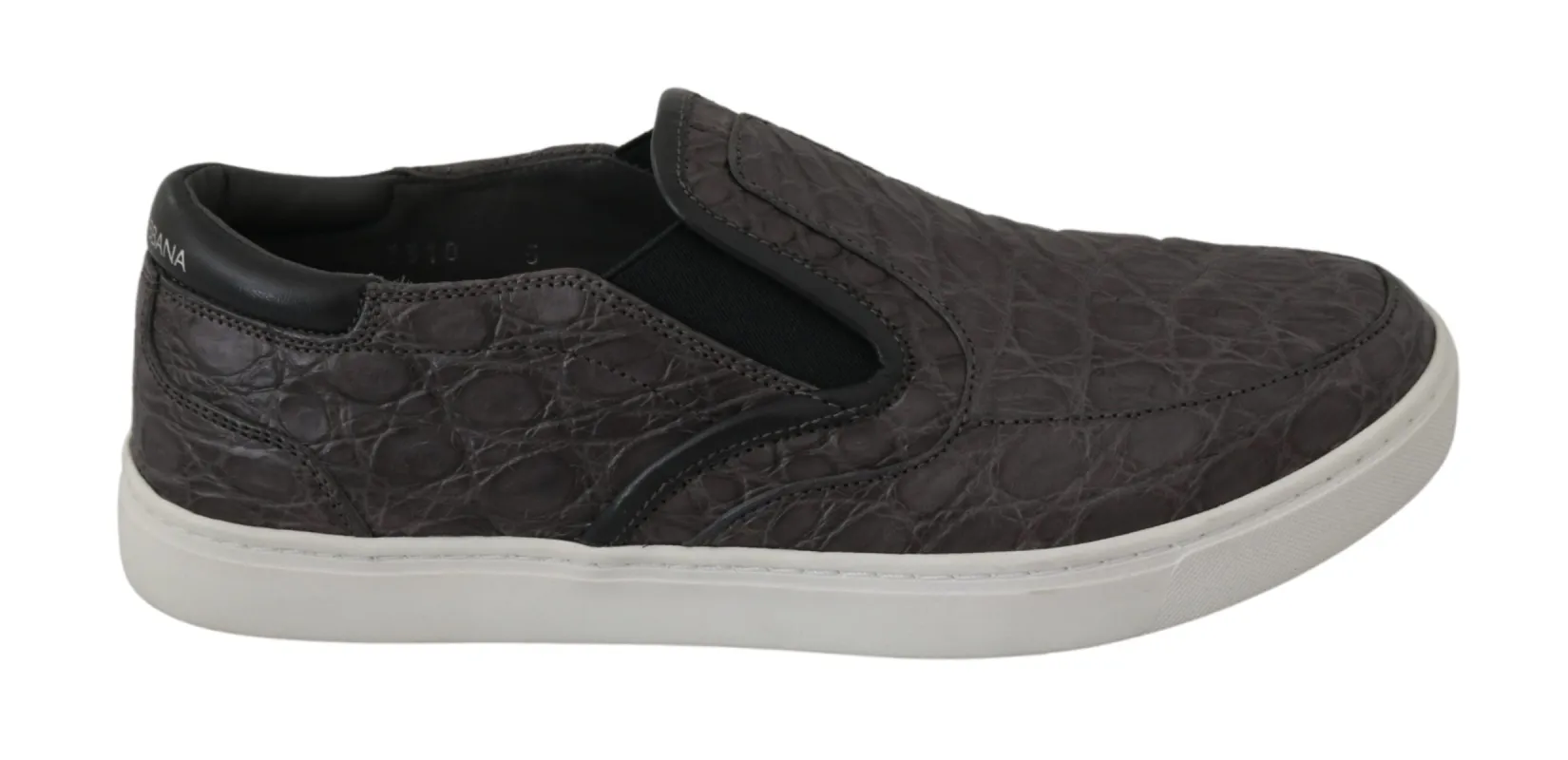 Elegant Gray Caiman Leather Loafers sold by Louxly