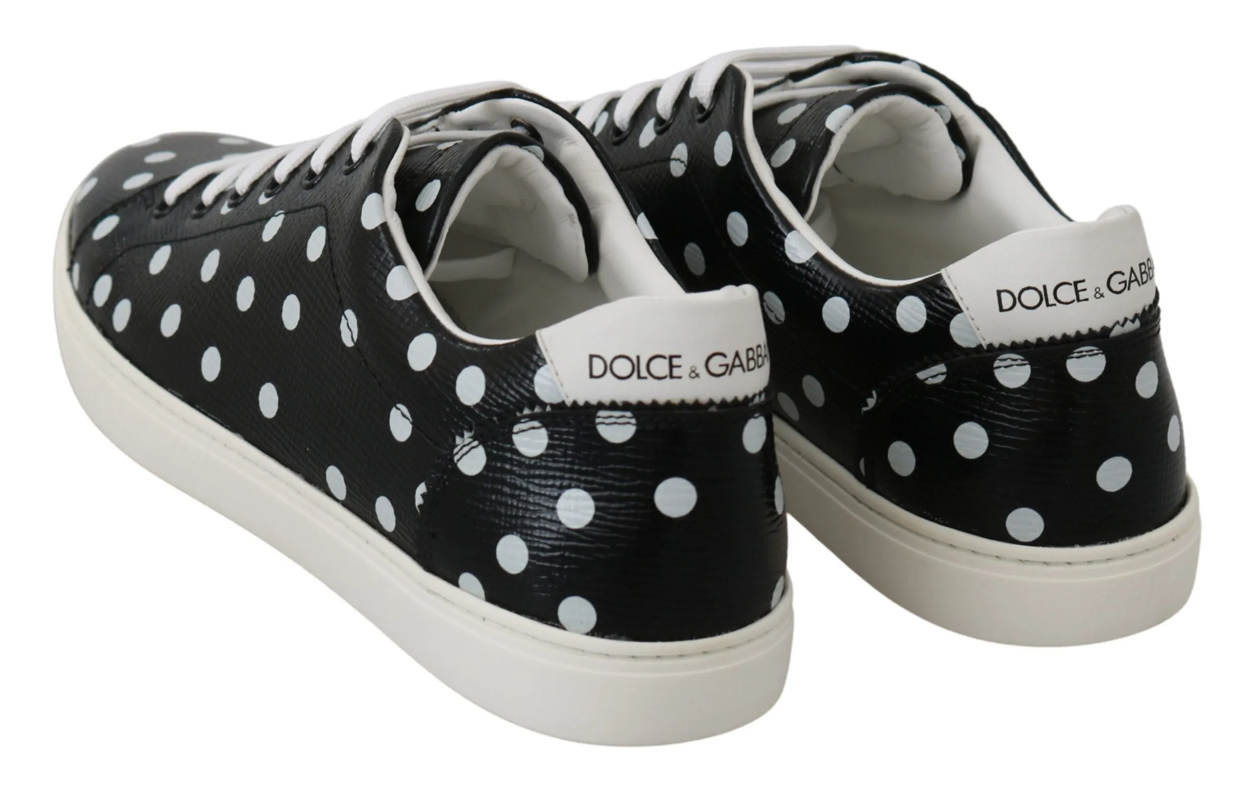 Black Polka Dotted Leather Sneakers sold by Louxly product image thumbnail 3