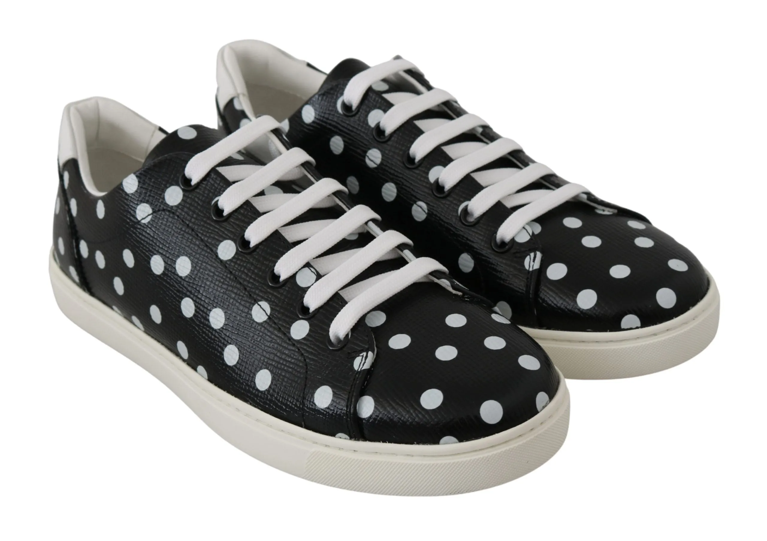 Black Polka Dotted Leather Sneakers sold by Louxly product image thumbnail 4