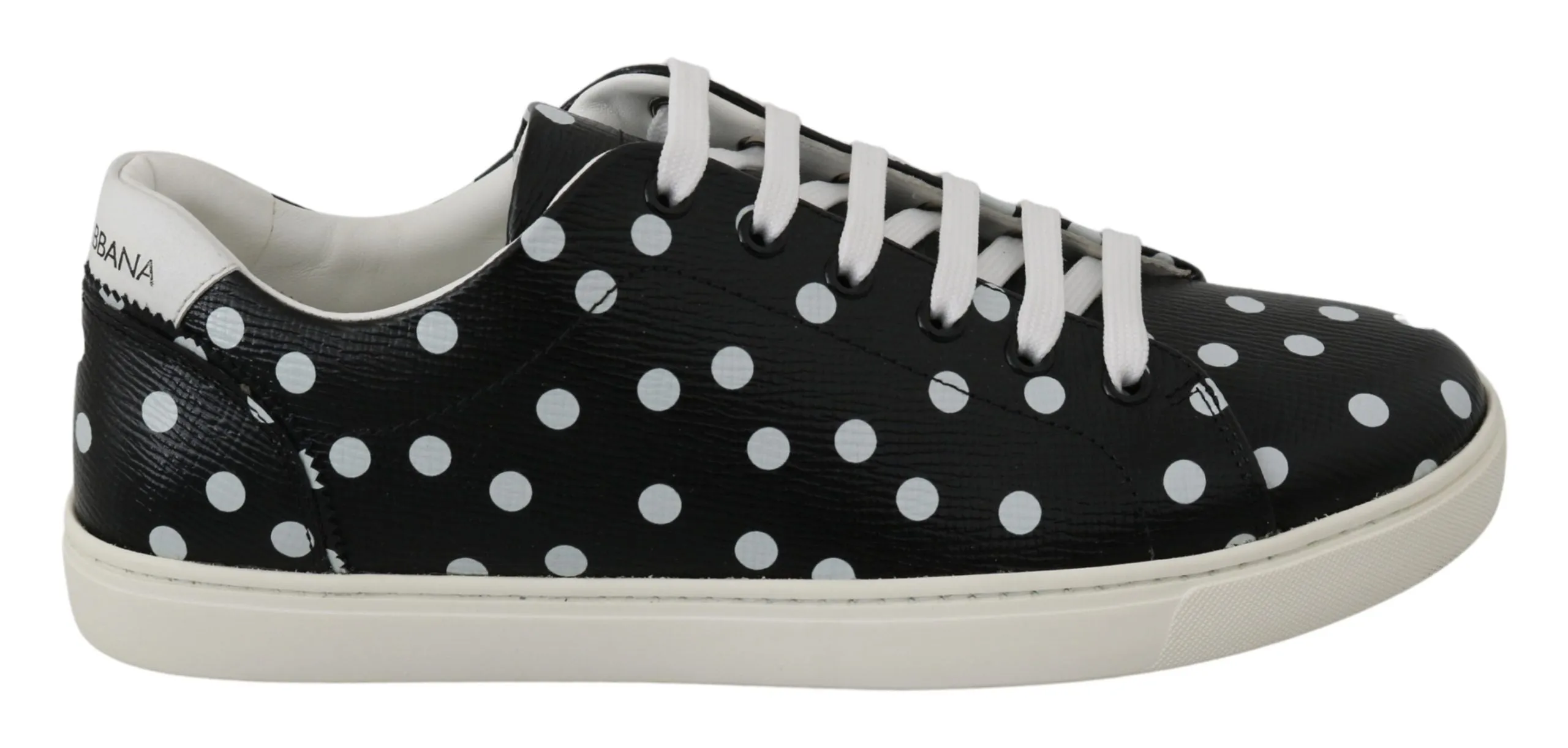 Black Polka Dotted Leather Sneakers sold by Louxly