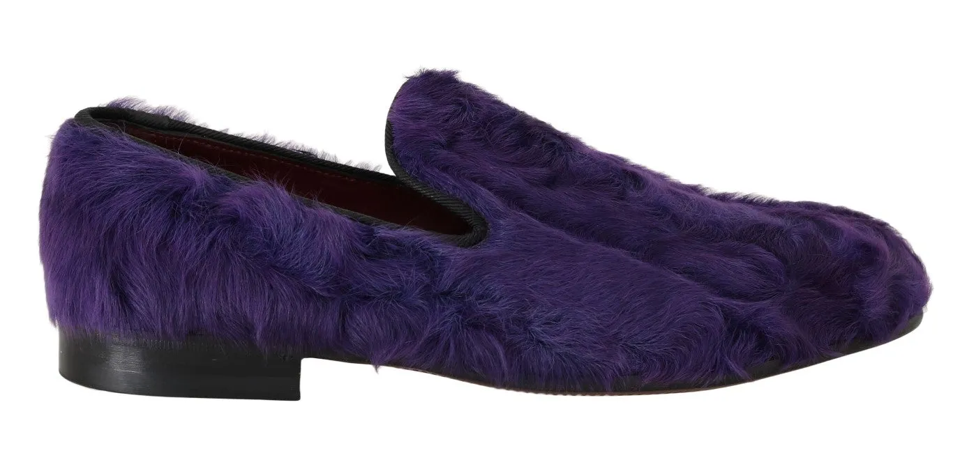 Plush Purple Sheep Fur Loafers sold by Louxly