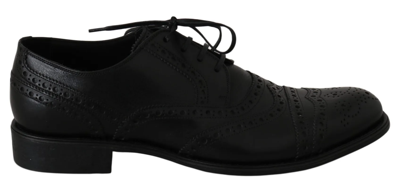 Elegant Black Leather Derby Wingtip Dress Shoes sold by Louxly