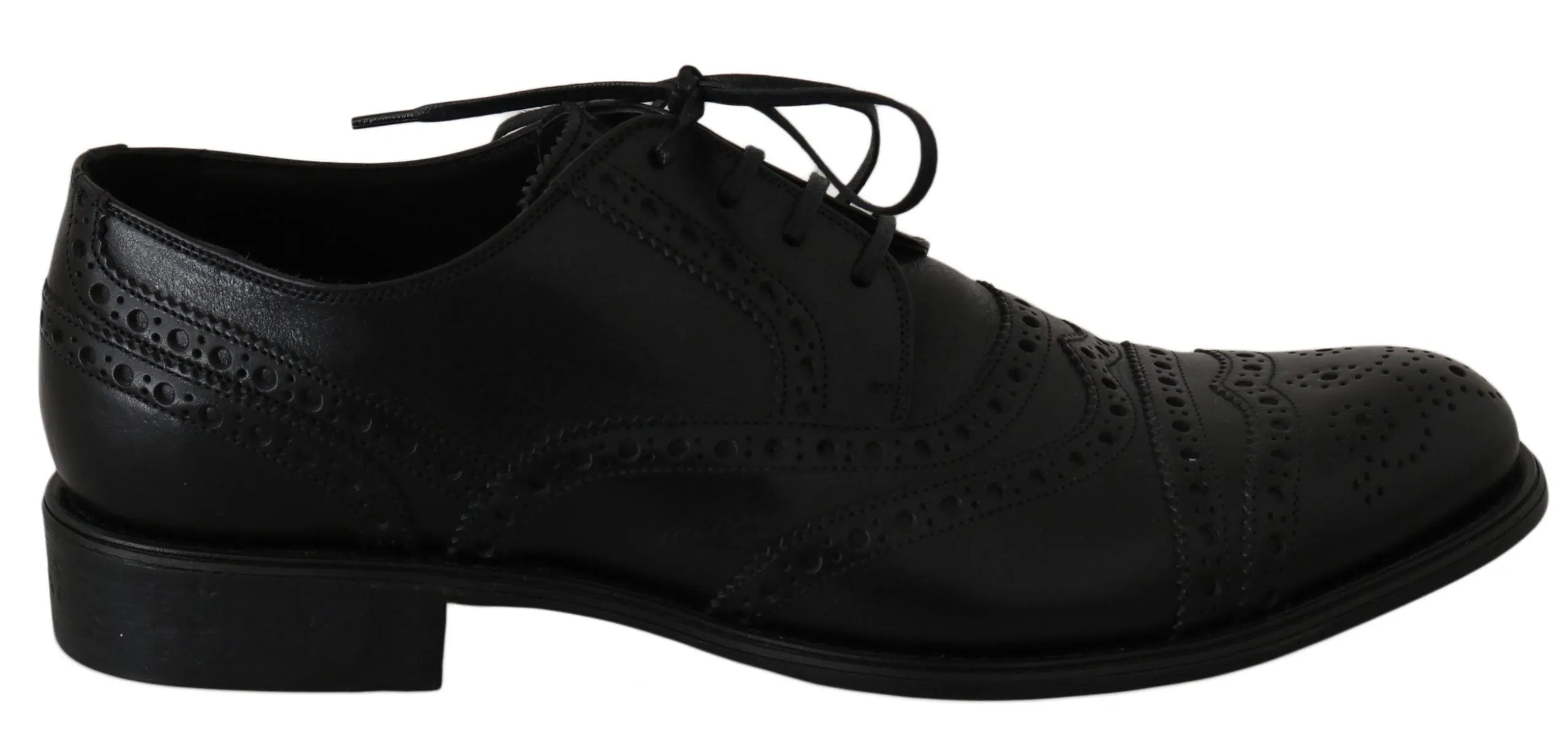 Elegant Black Leather Derby Wingtip Dress Shoes sold by Louxly