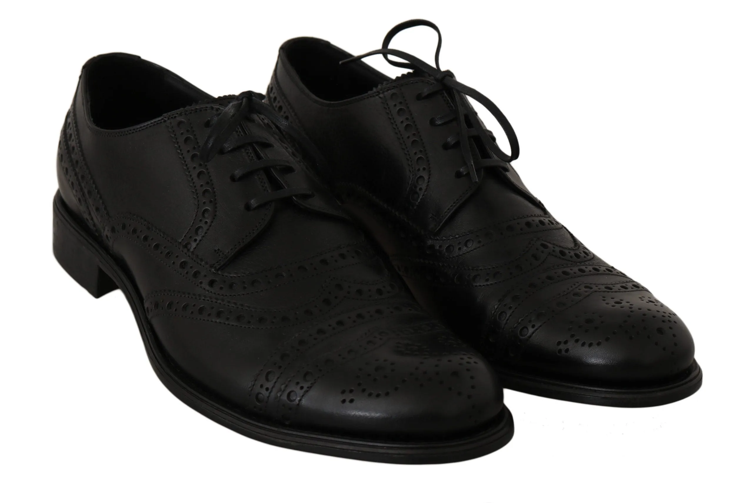 Elegant Black Leather Derby Wingtip Dress Shoes sold by Louxly product image thumbnail 2