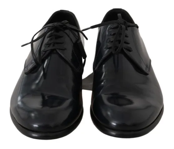 Elegant Dark Blue Leather Derby Shoes sold by Louxly product image thumbnail 3