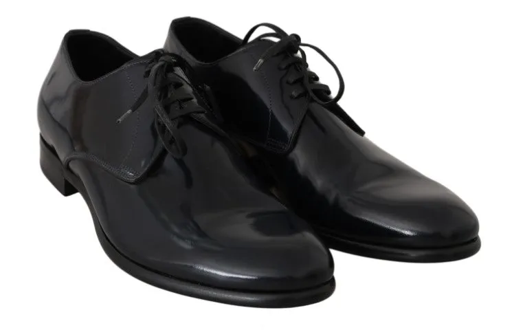 Elegant Dark Blue Leather Derby Shoes sold by Louxly product image thumbnail 4