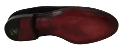 Elegant Black Loafers with Gold Crown Embroidery sold by Louxly