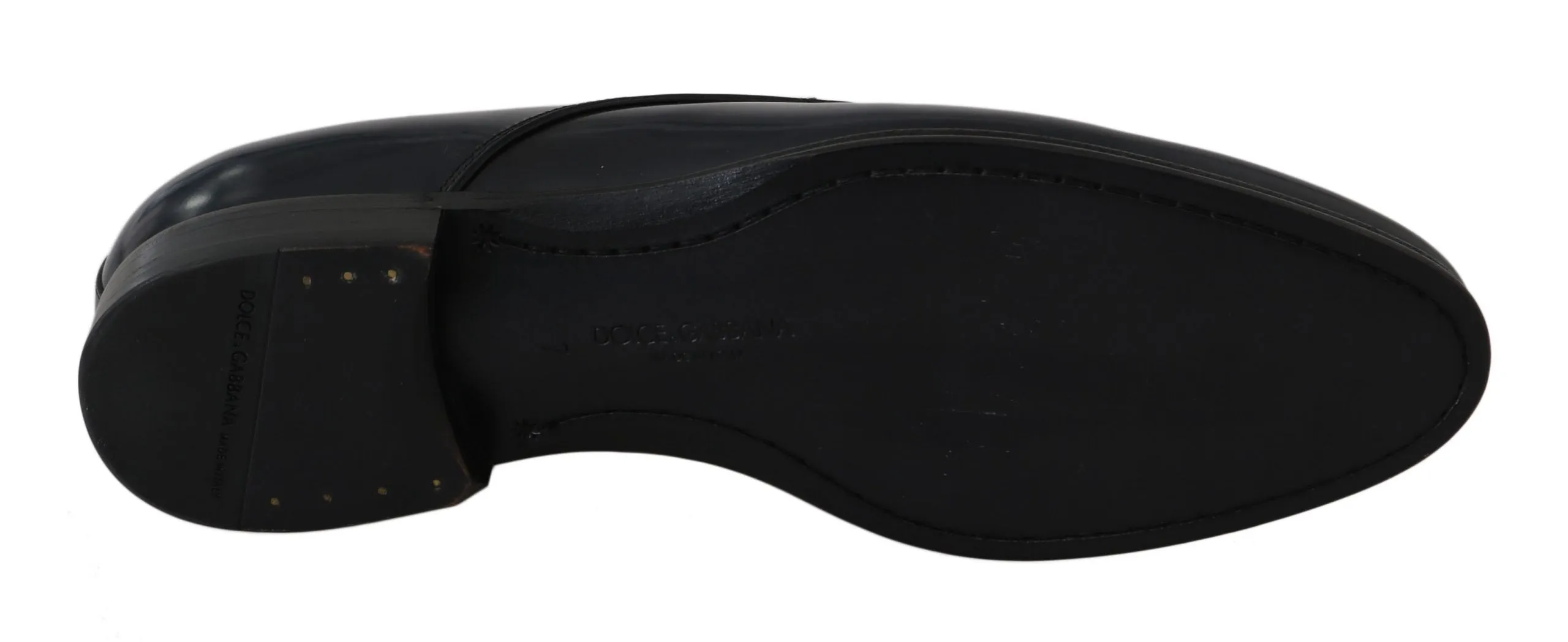 Elegant Dark Blue Leather Derby Dress Shoes sold by Louxly product image thumbnail 2