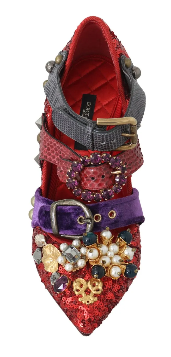 Red Bellucci Alta Moda Embellished Pumps sold by Louxly product image thumbnail 3