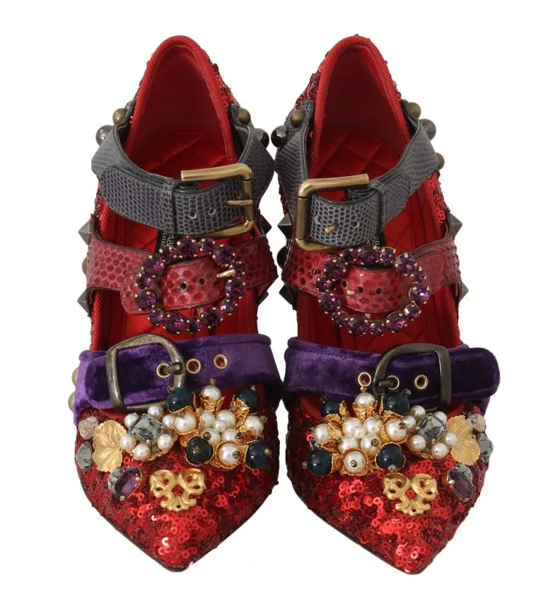 Red Bellucci Alta Moda Embellished Pumps sold by Louxly product image thumbnail 5