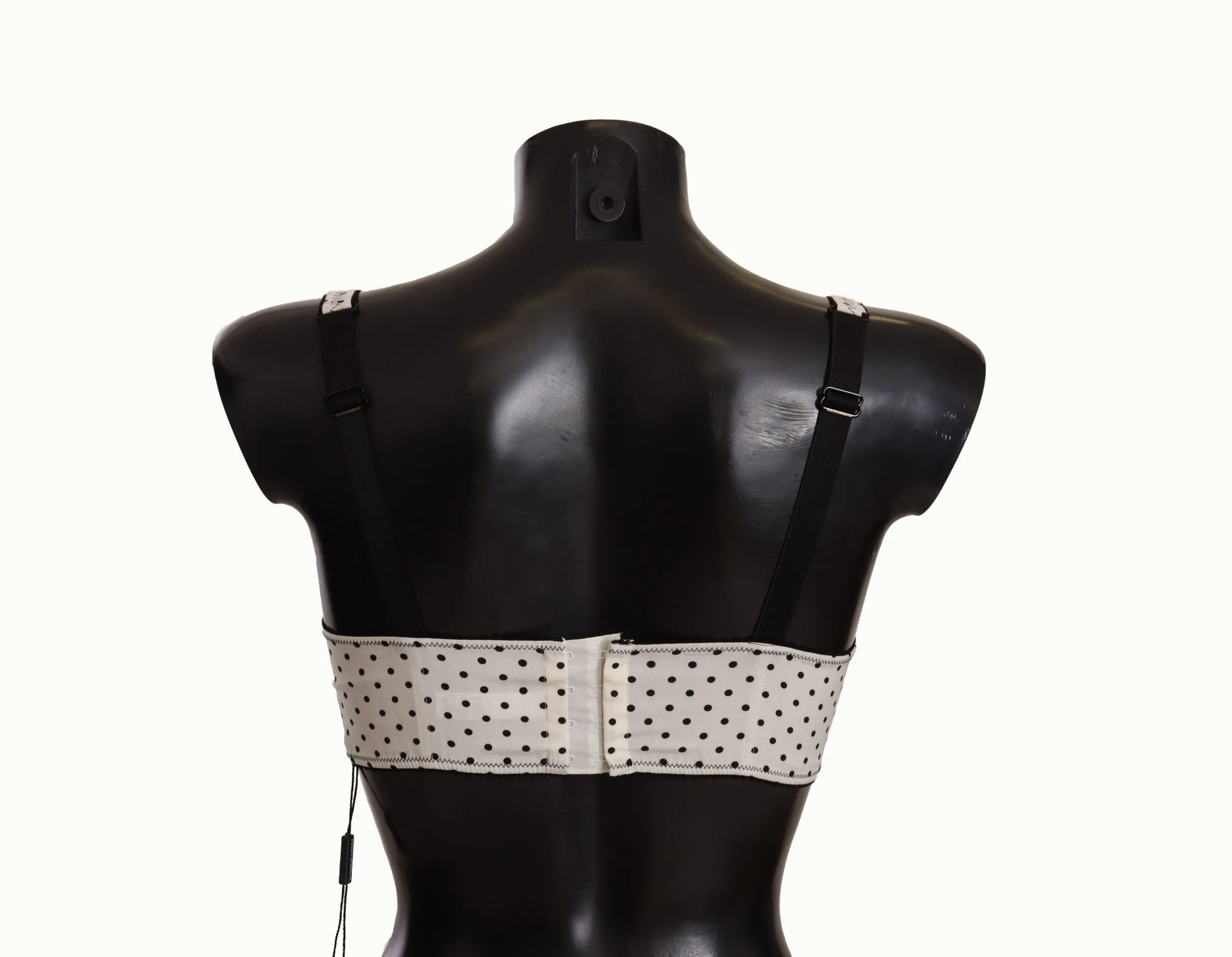 Elegant White Lace & Polka Dot Silk Bra sold by Louxly product image thumbnail 4