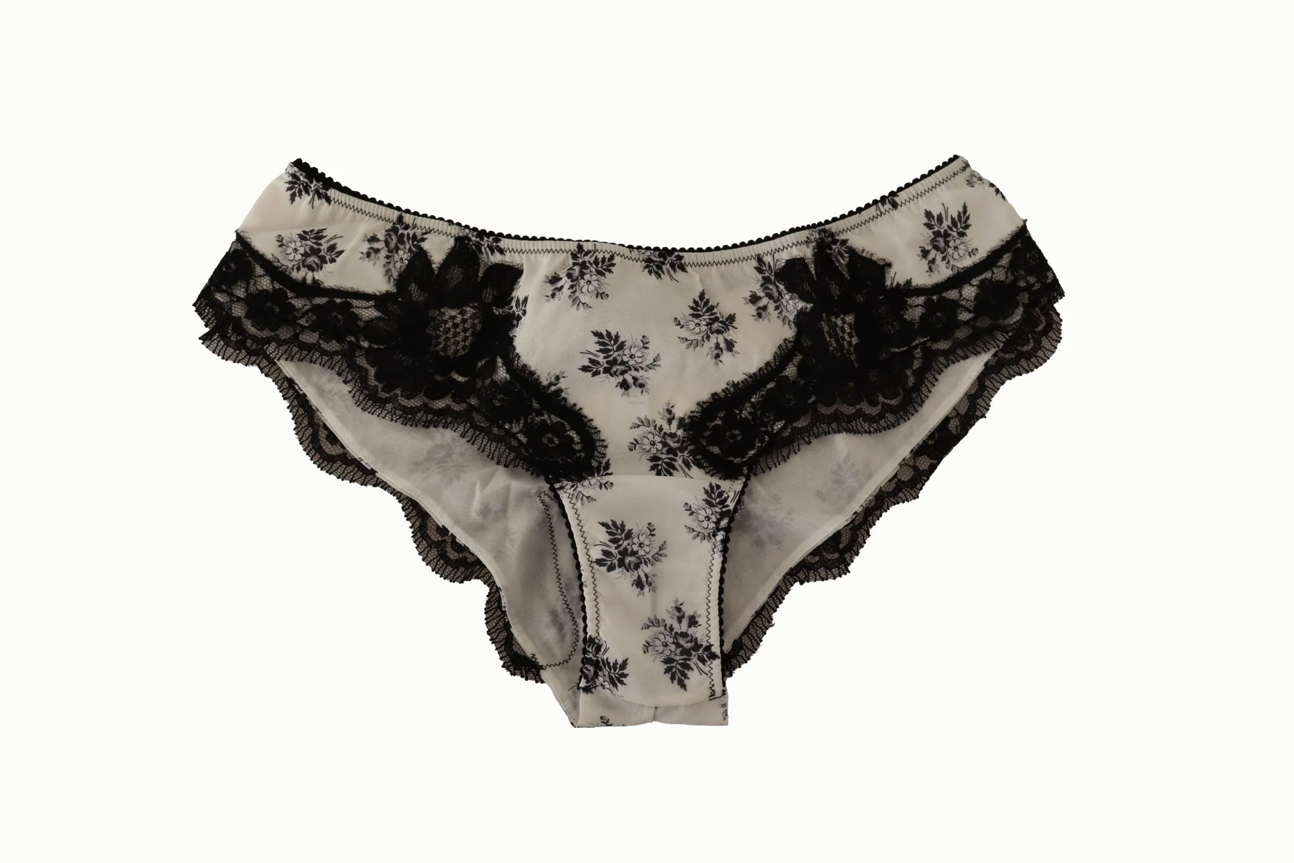 Elegant White Lace Silk Briefs sold by Louxly product image thumbnail 4