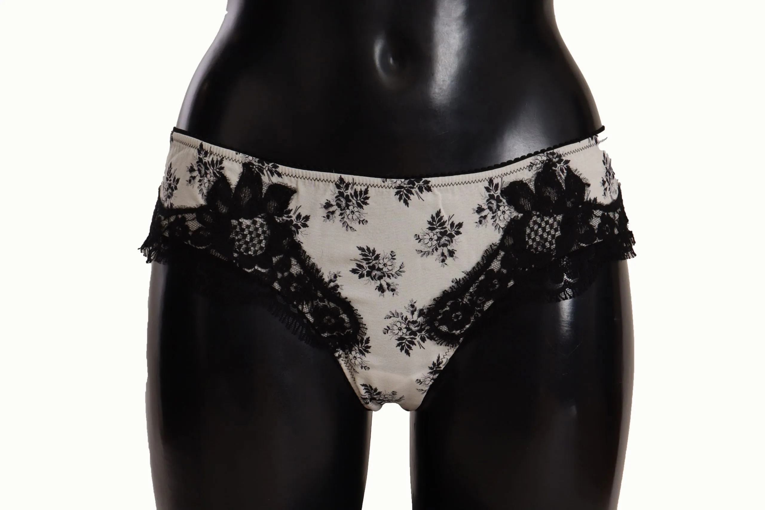 Elegant White Lace Silk Briefs sold by Louxly