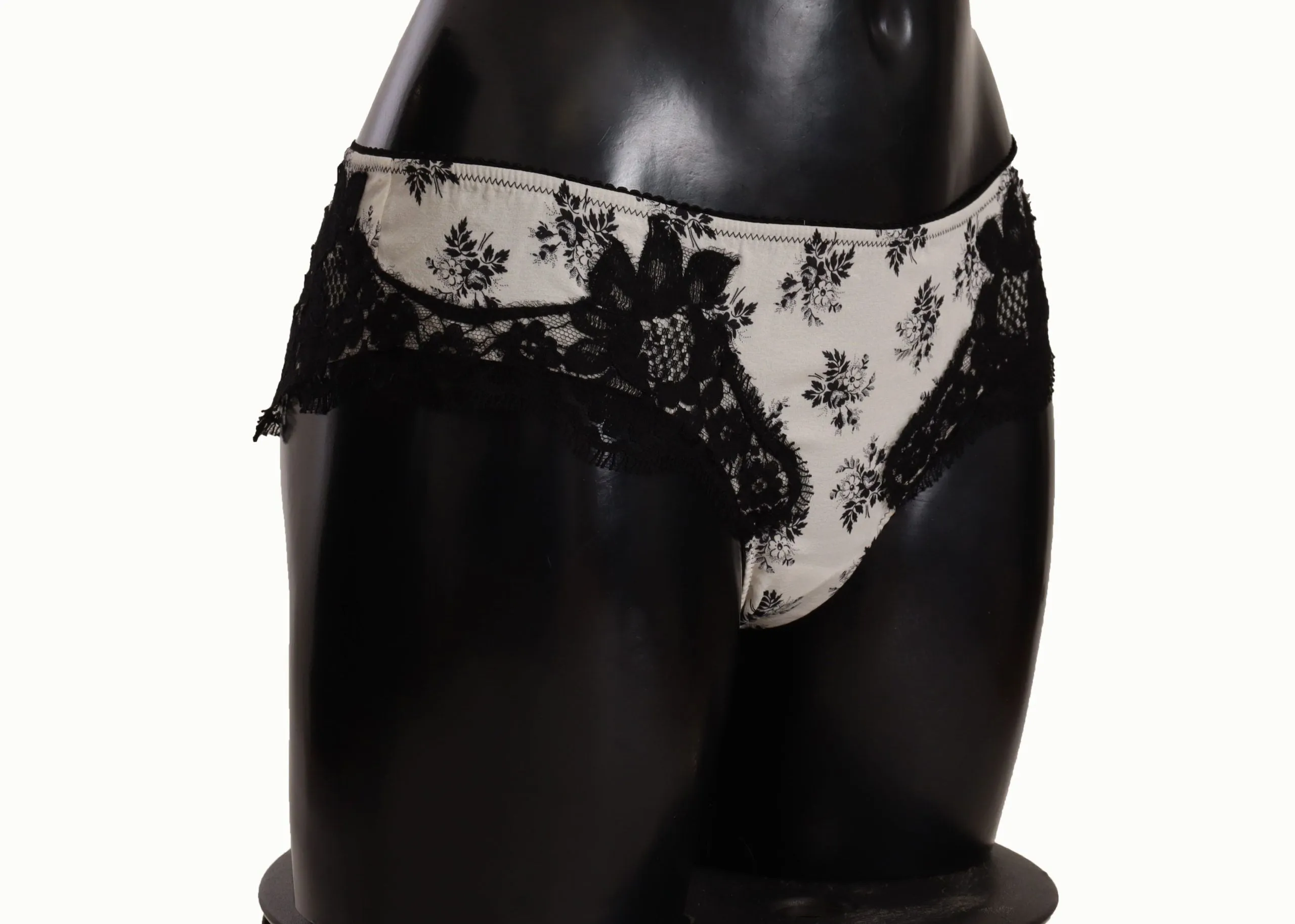 Elegant White Lace Silk Briefs sold by Louxly product image thumbnail 2