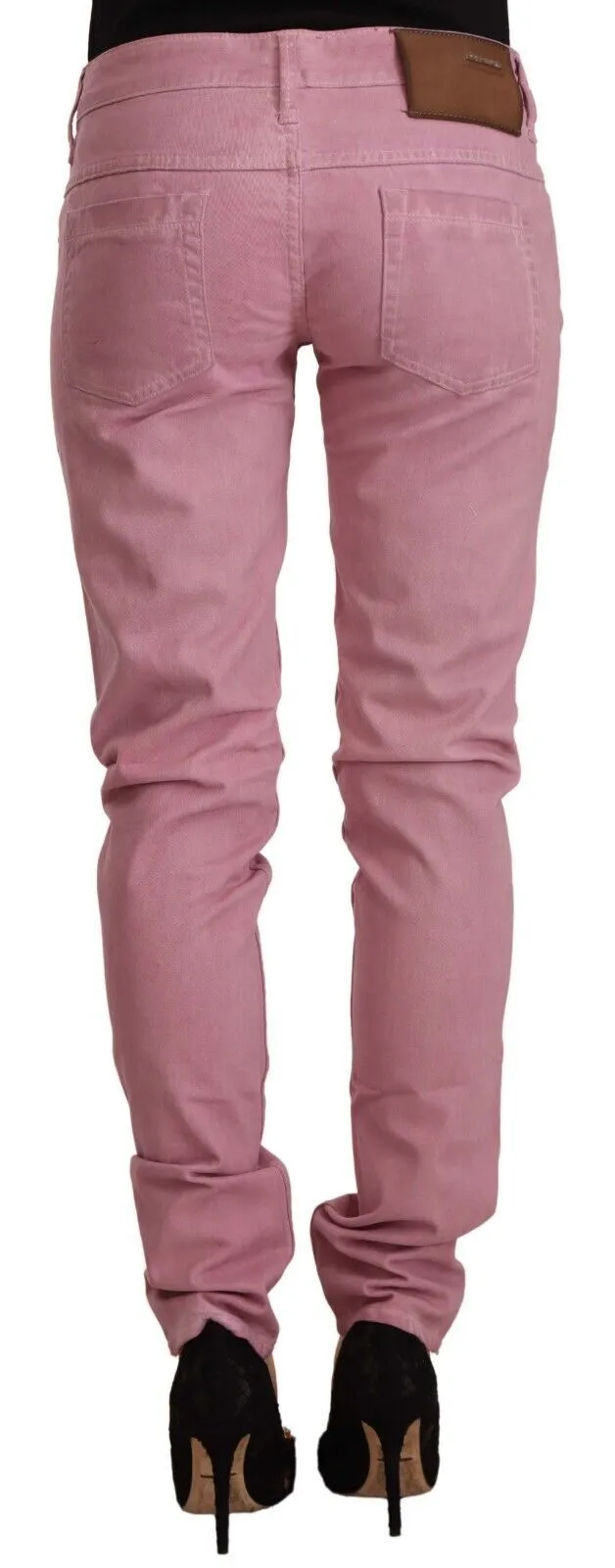 Elegant Pink Slim Fit Denim Jeans sold by Louxly product image thumbnail 3
