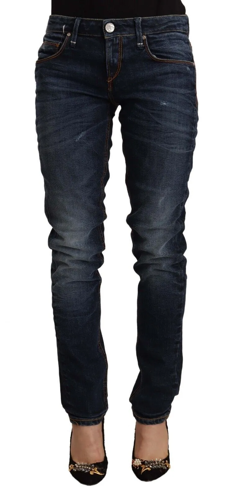 Chic Slim Fit Blue Washed Denim sold by Louxly