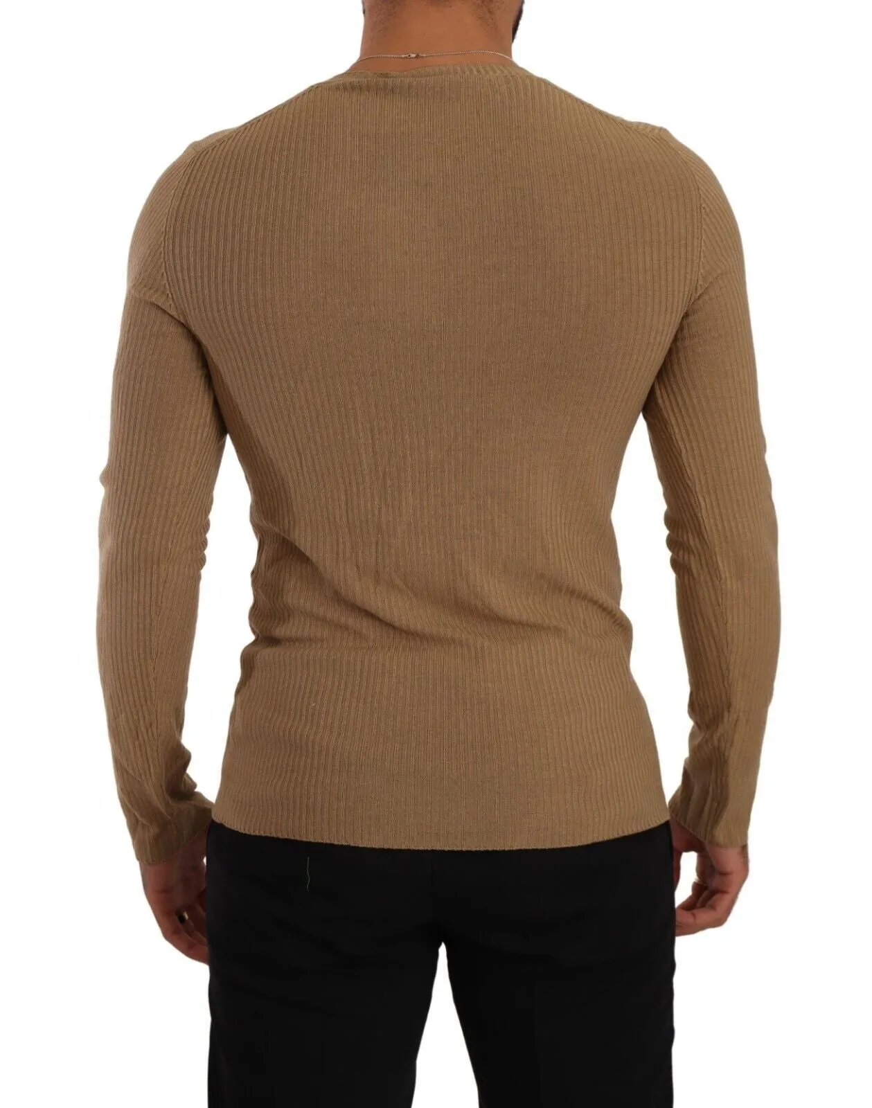 Classic V-Neck Wool Sweater in Brown sold by Louxly product image thumbnail 2