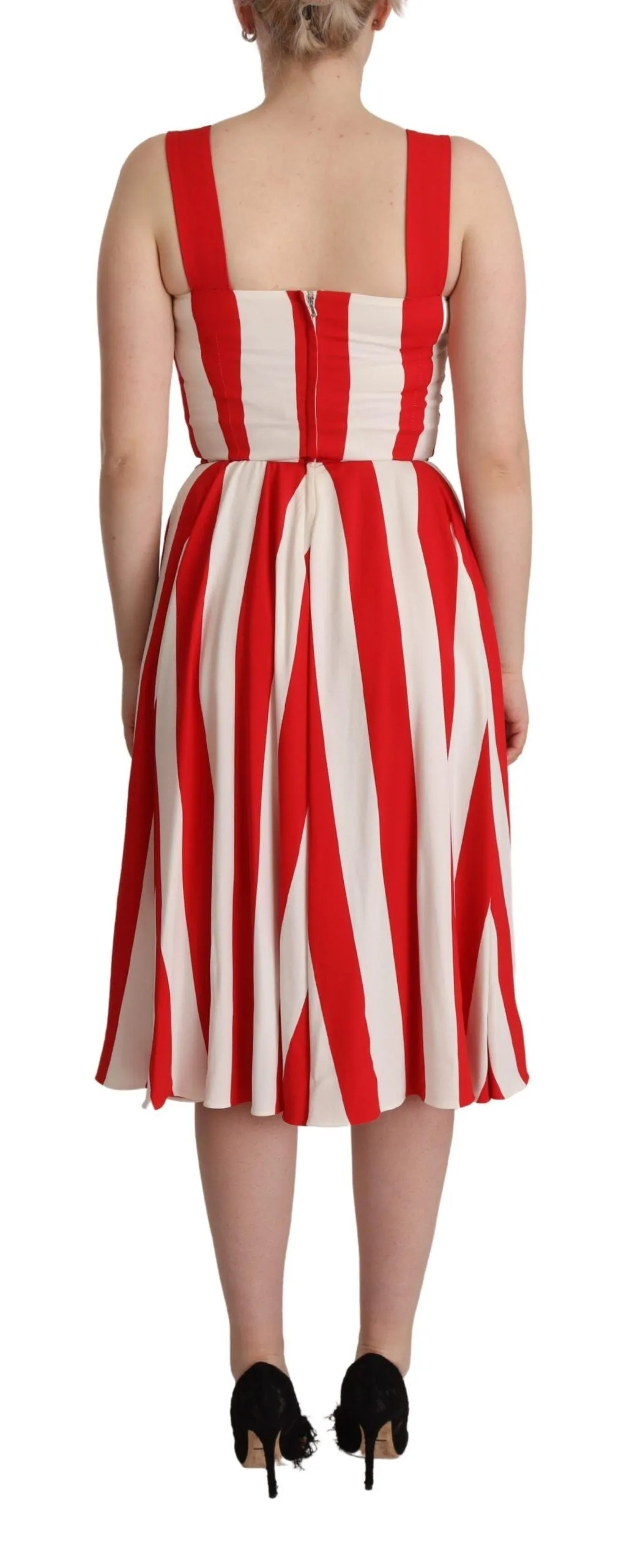 Elegant A-Line Striped Shift Dress sold by Louxly product image thumbnail 3
