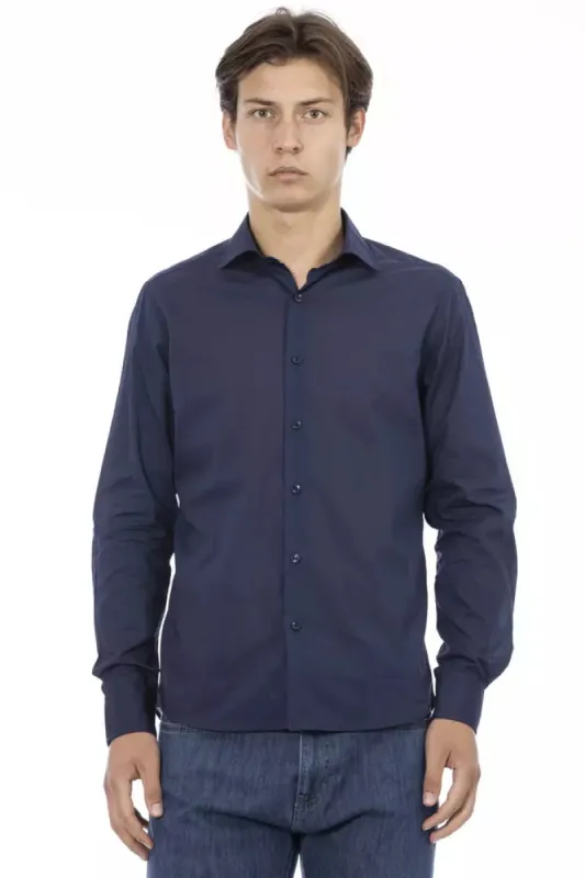 Blue Cotton Men Shirt sold by Louxly