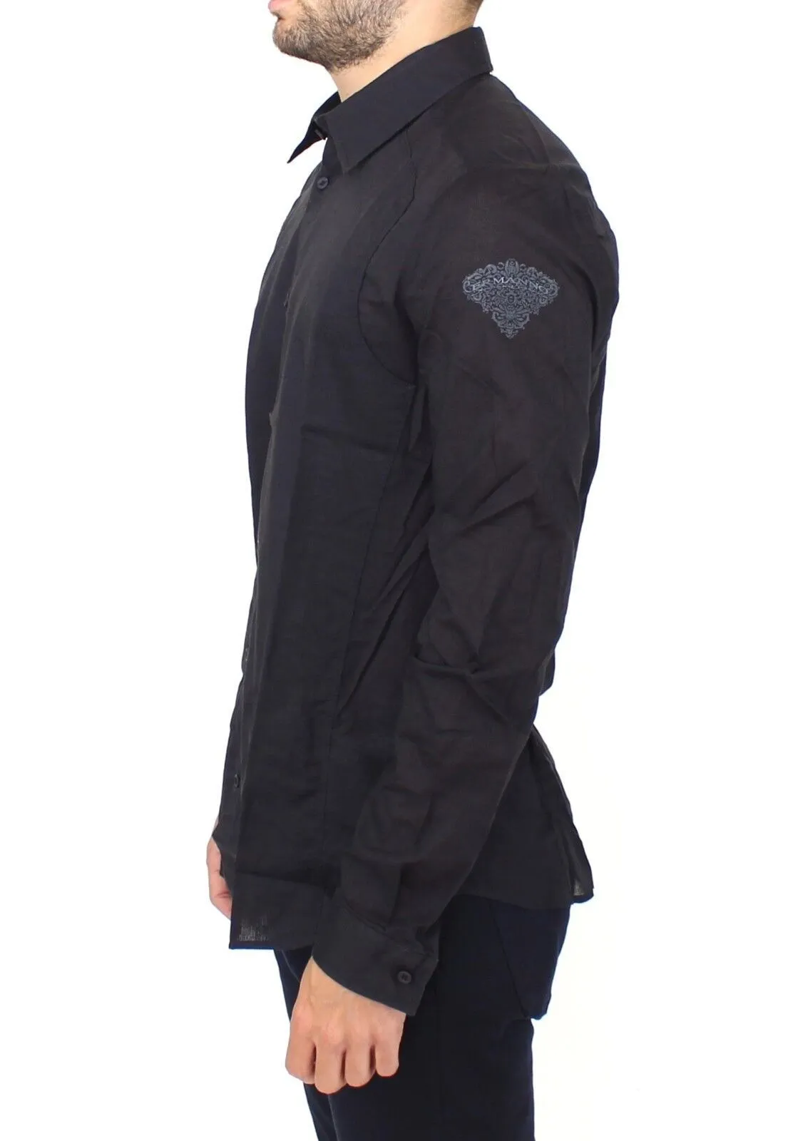 Elegant Blue Cotton Slim Casual Shirt sold by Louxly product image thumbnail 2