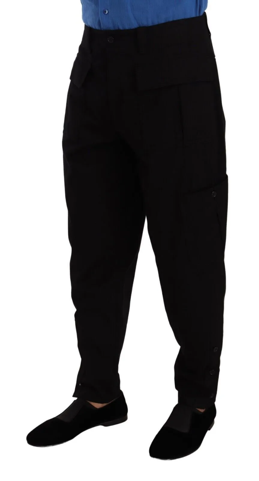 Chic Black Cargo Pants with Stretch Comfort sold by Louxly product image thumbnail 2