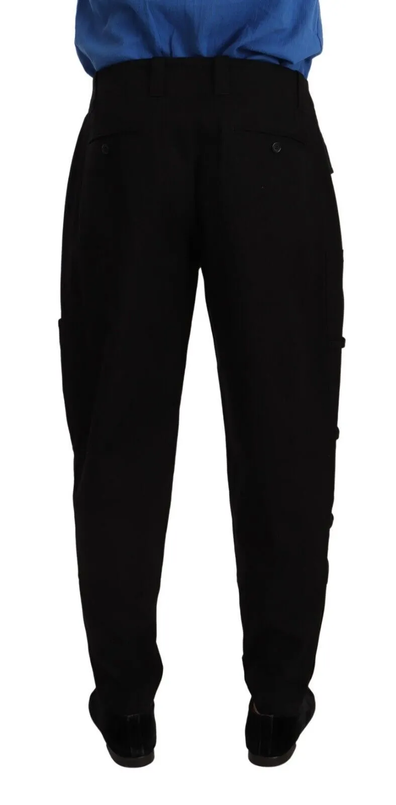 Chic Black Cargo Pants with Stretch Comfort sold by Louxly product image thumbnail 3