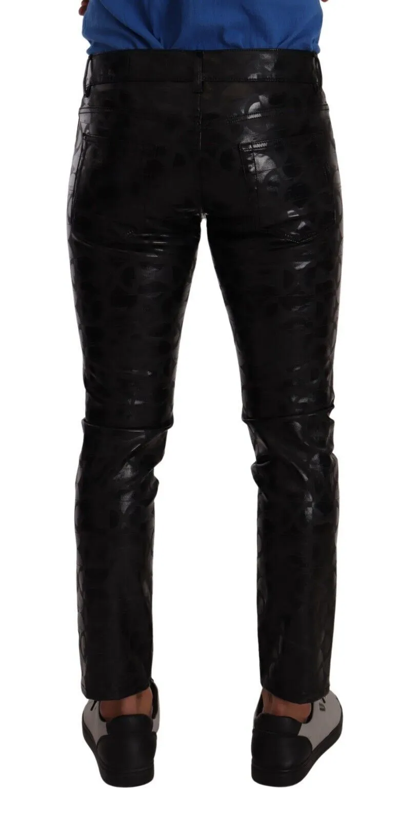 Elegant Black Logo Skinny Pants sold by Louxly product image thumbnail 2