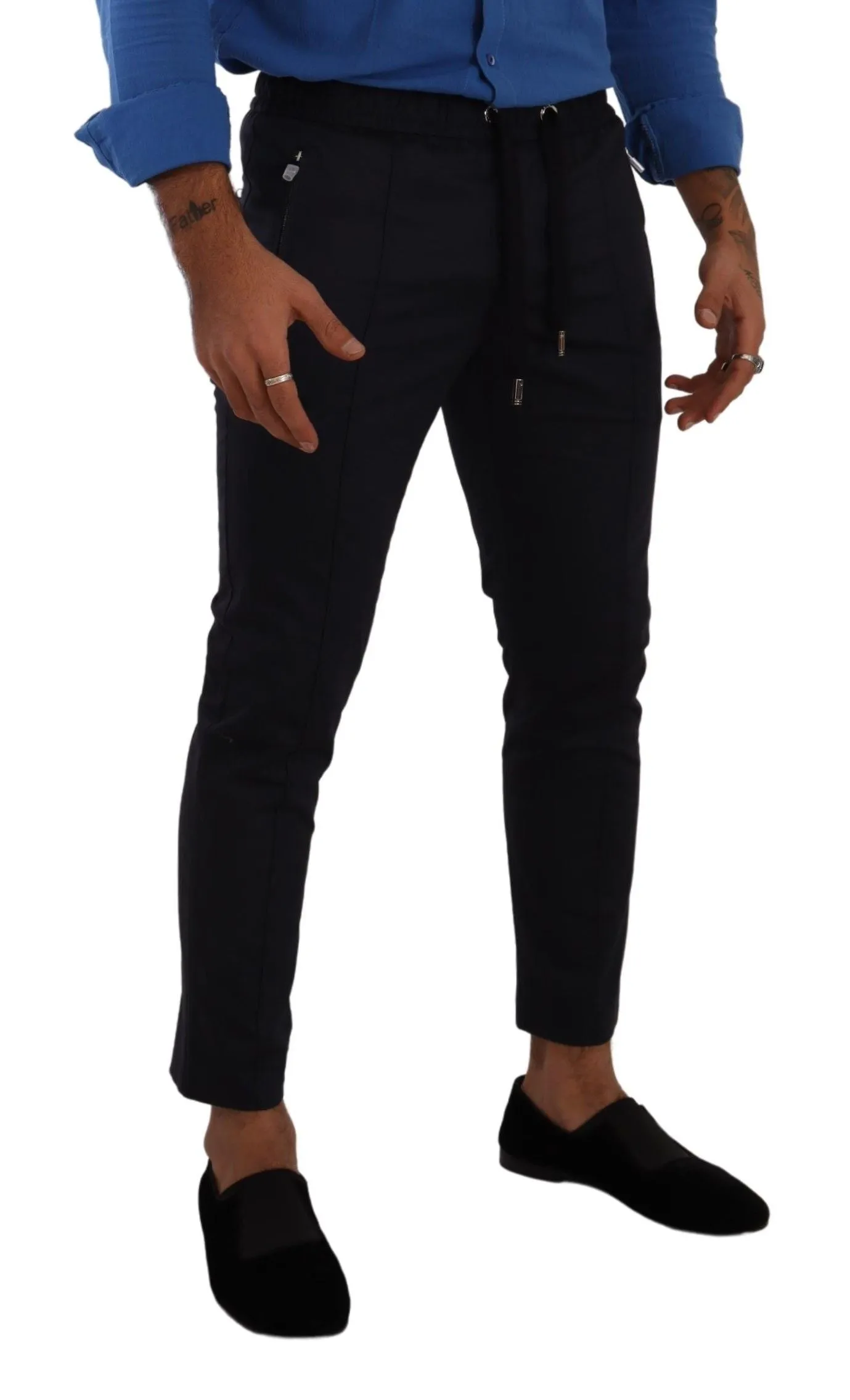 Elegant Dark Blue Skinny Jogging Pants sold by Louxly product image thumbnail 2