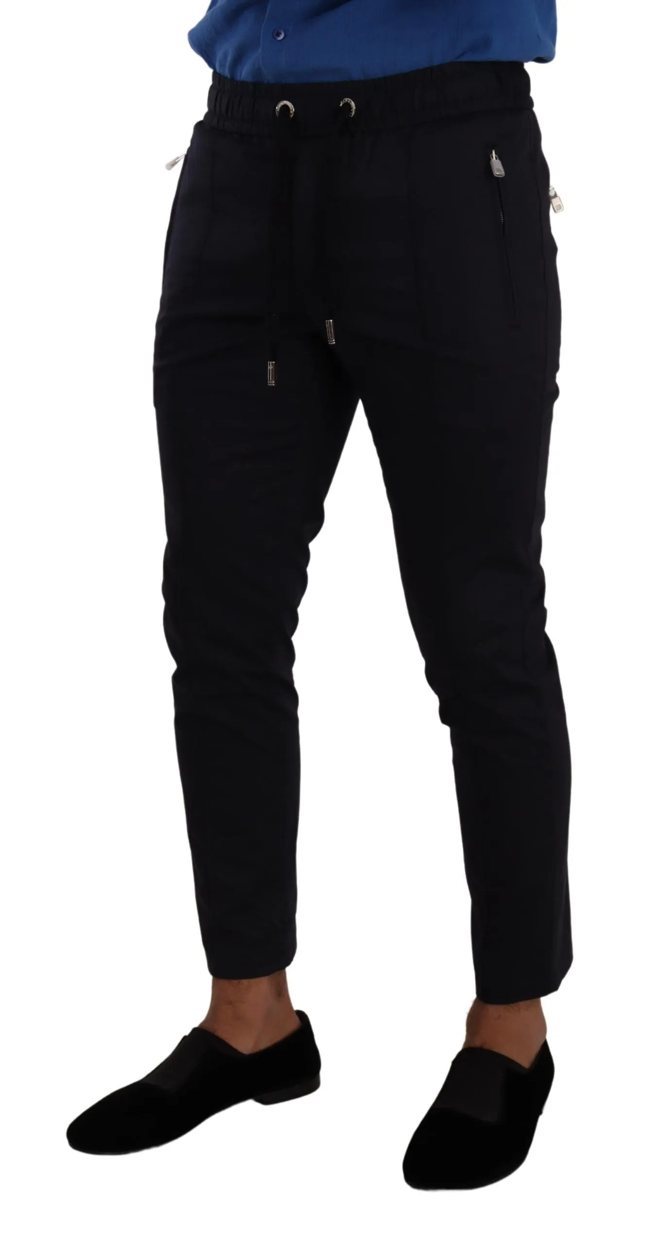 Elegant Dark Blue Skinny Jogging Pants sold by Louxly product image thumbnail 3