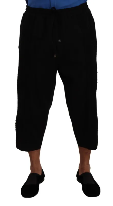 Elegant Black Cropped Torero Pants sold by Louxly