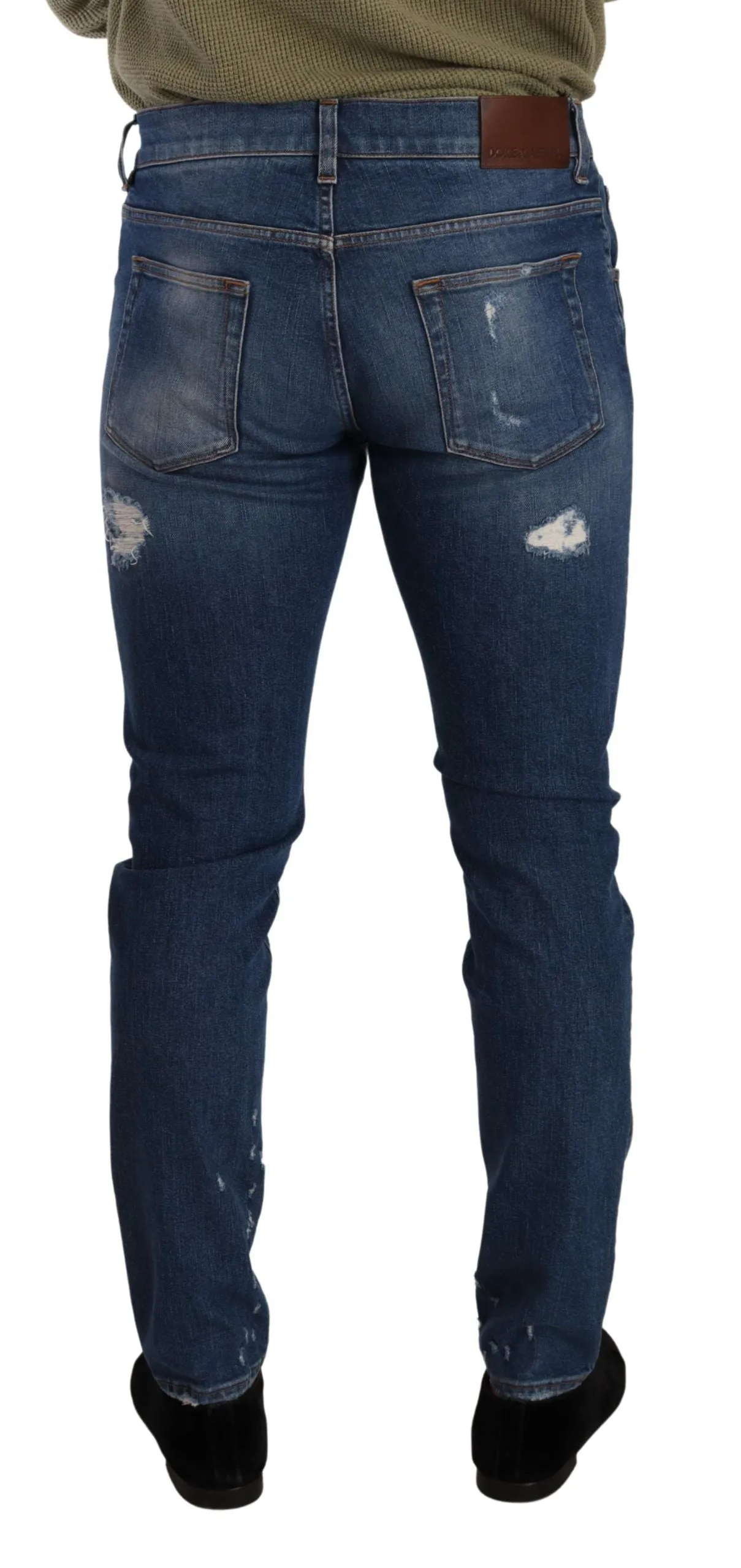 Elegant Distressed Slim Fit Denim Jeans sold by Louxly product image thumbnail 3