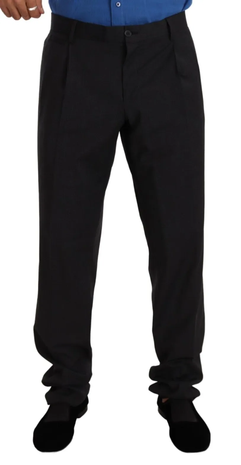 Elegant Gray Formal Men's Trousers sold by Louxly
