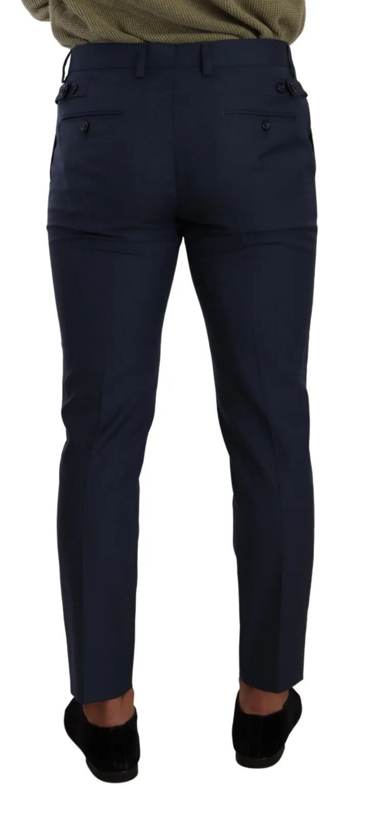 Elegant Dark Blue Slim-Fit Dress Pants sold by Louxly product image thumbnail 3