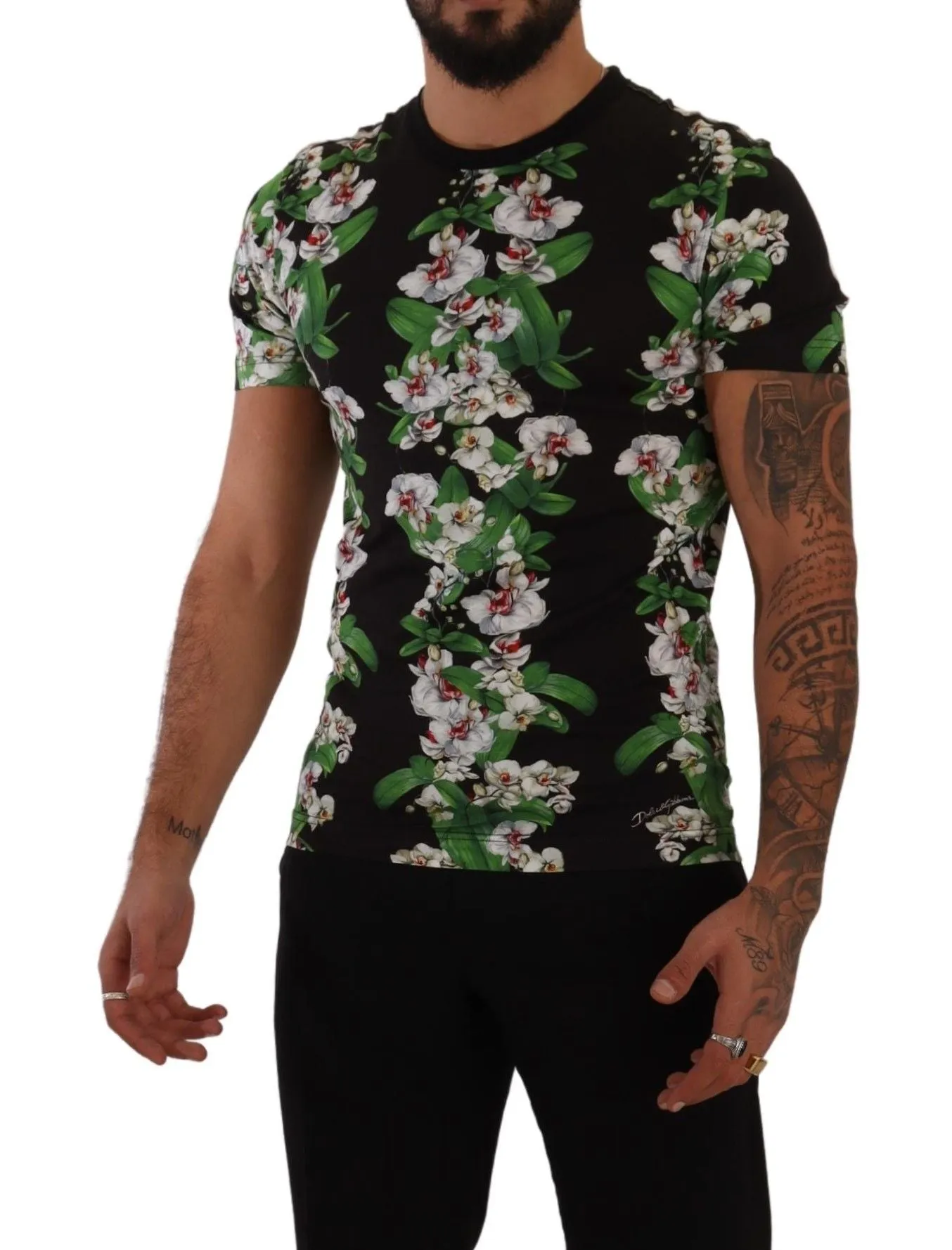 Elegant Floral Crewneck Tee for Men sold by Louxly product image thumbnail 4