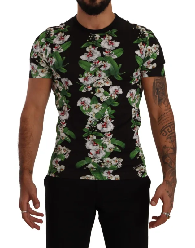Elegant Floral Crewneck Tee for Men sold by Louxly