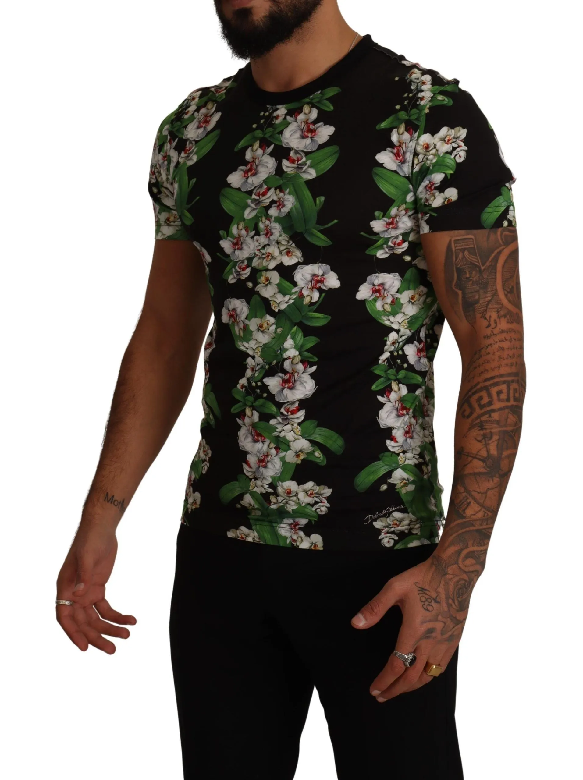 Elegant Floral Crewneck Tee for Men sold by Louxly product image thumbnail 2