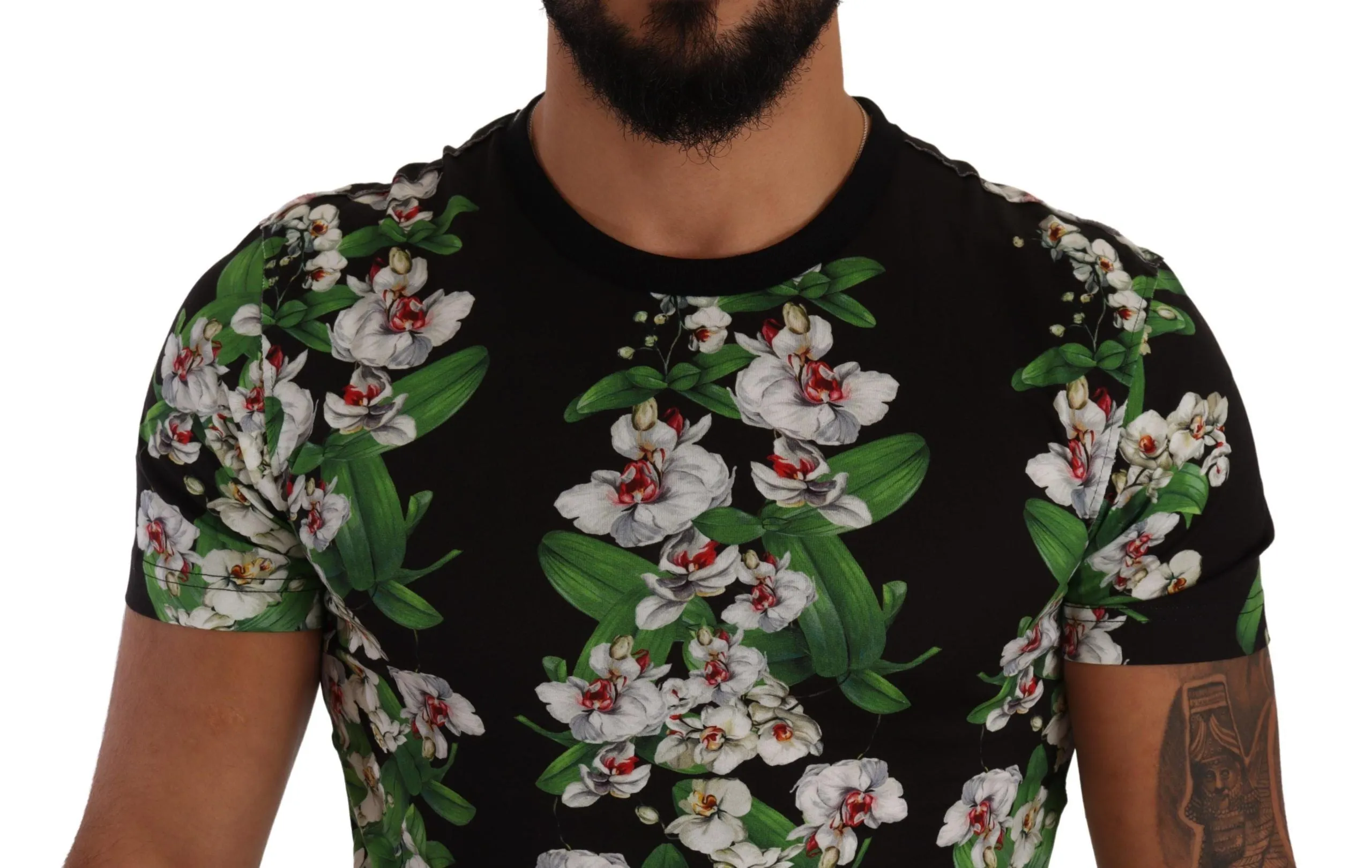 Elegant Floral Crewneck Tee for Men sold by Louxly product image thumbnail 3