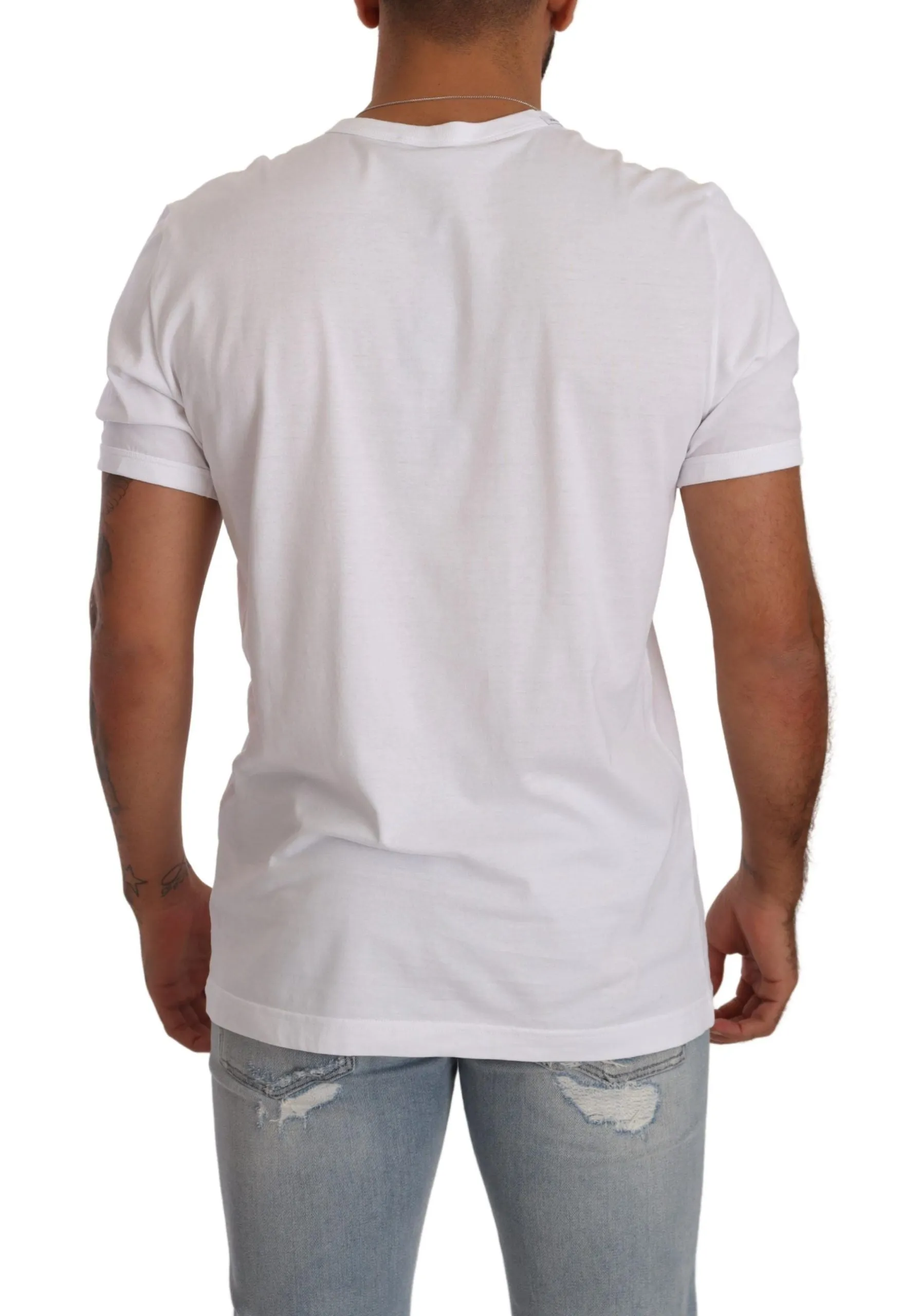 Elegant White Cotton Crewneck Tee sold by Louxly product image thumbnail 3