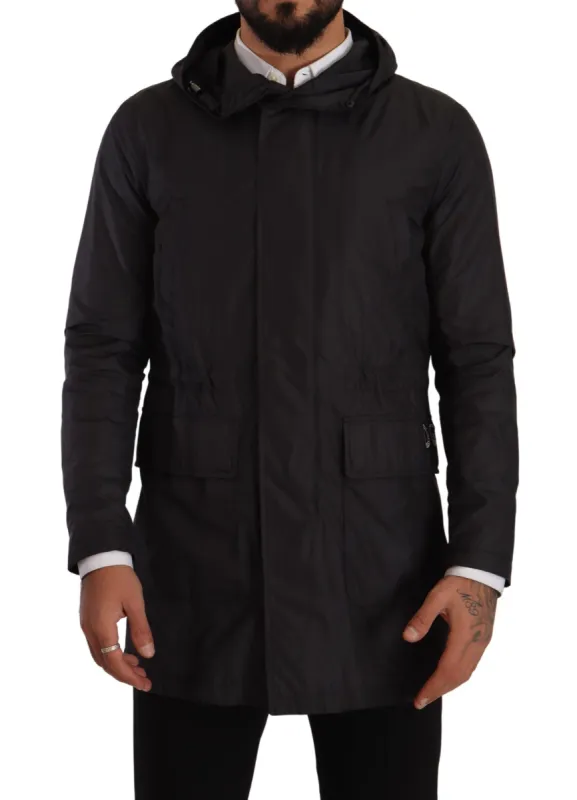Elegant Black Parka Hooded Jacket sold by Louxly