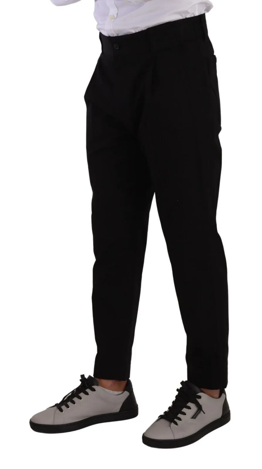 Elegant Tapered Black Cotton Chinos sold by Louxly product image thumbnail 4