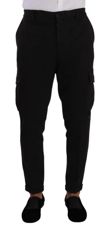 Sleek Skinny Cargo Pants in Timeless Black sold by Louxly