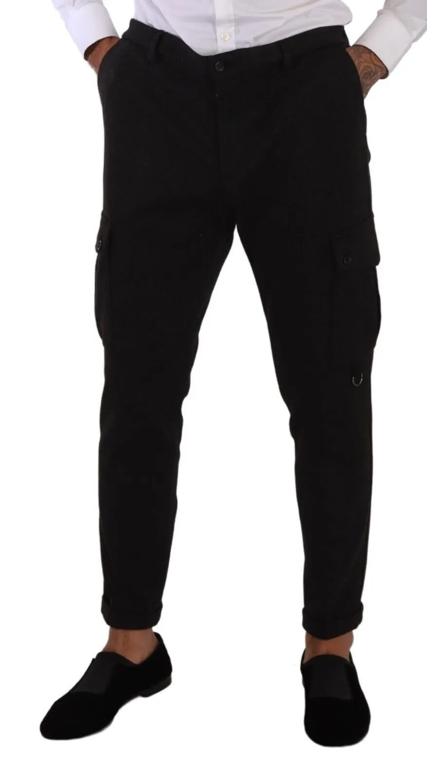Sleek Skinny Cargo Pants in Timeless Black sold by Louxly product image thumbnail 4