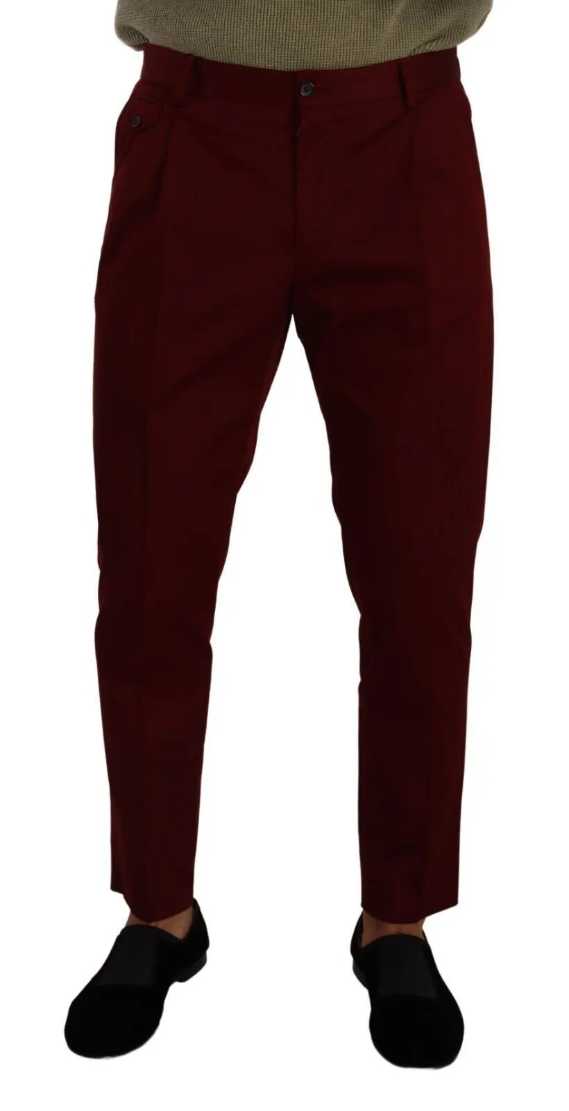 Elegant Dark Red Dress Chinos for Men sold by Louxly