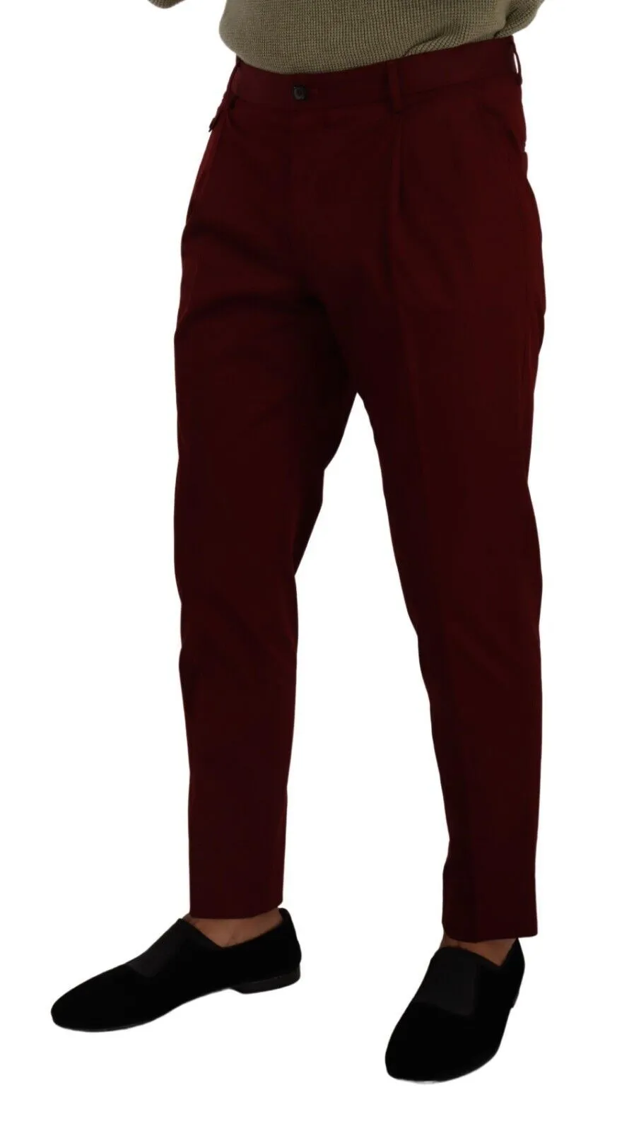 Elegant Dark Red Dress Chinos for Men sold by Louxly product image thumbnail 2