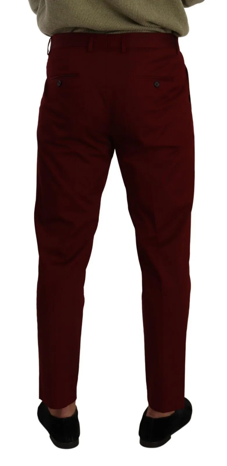 Elegant Dark Red Dress Chinos for Men sold by Louxly product image thumbnail 3