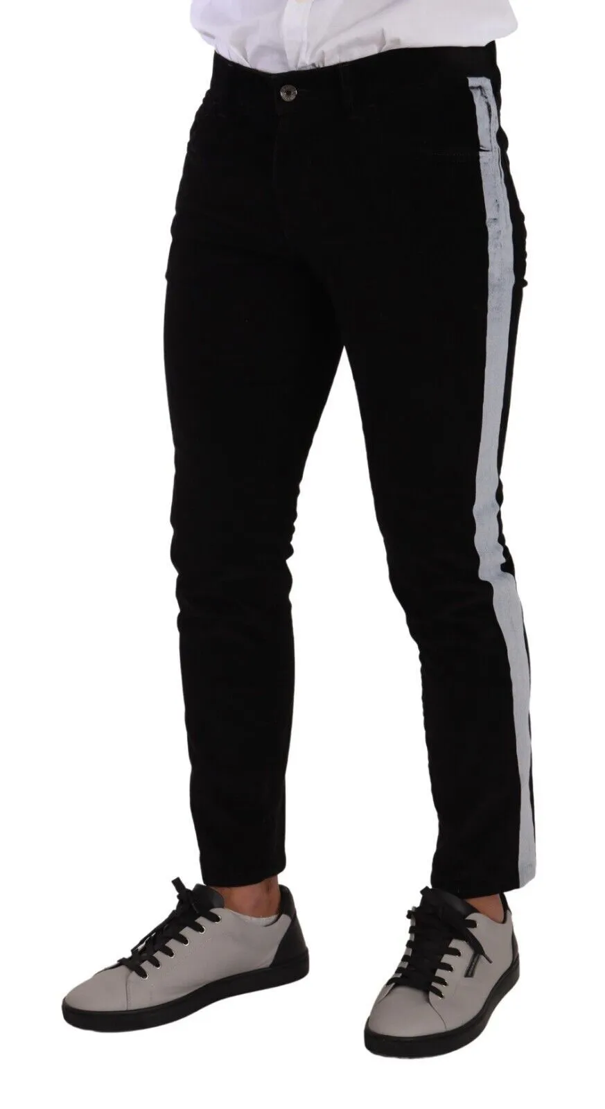 Elegant Slim-Fit Cotton Black Jeans sold by Louxly product image thumbnail 2