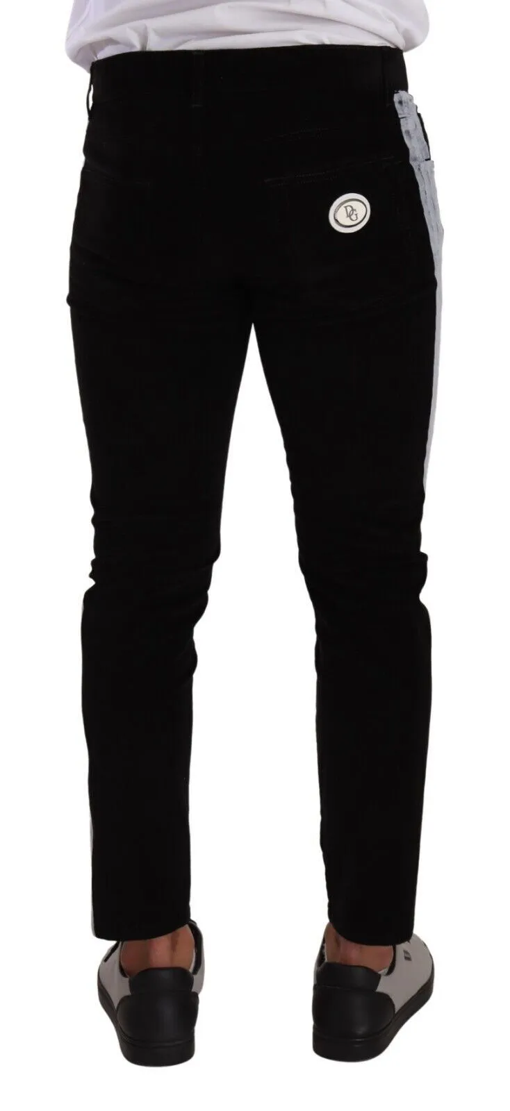 Elegant Slim-Fit Cotton Black Jeans sold by Louxly product image thumbnail 3