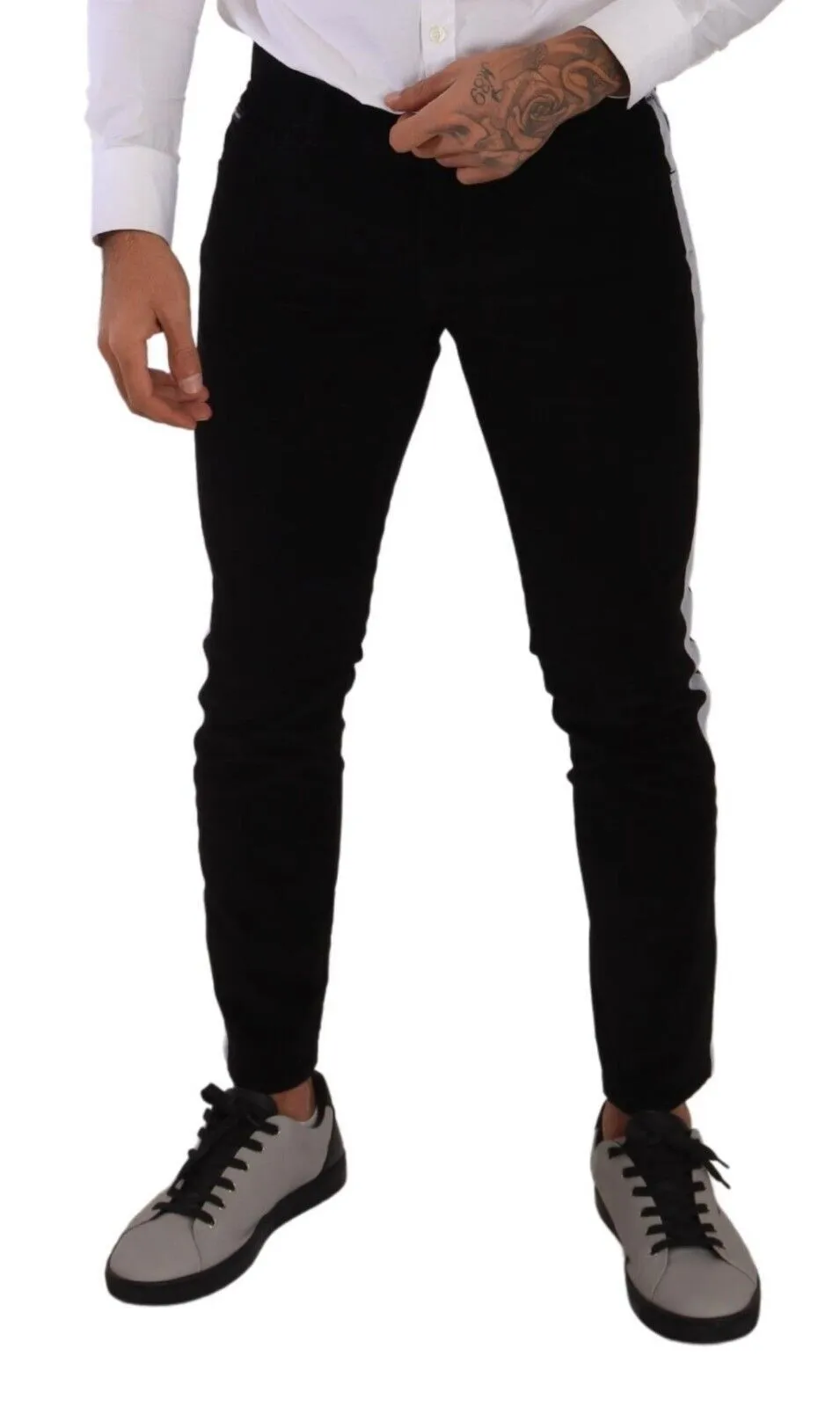 Elegant Slim-Fit Cotton Black Jeans sold by Louxly product image thumbnail 4